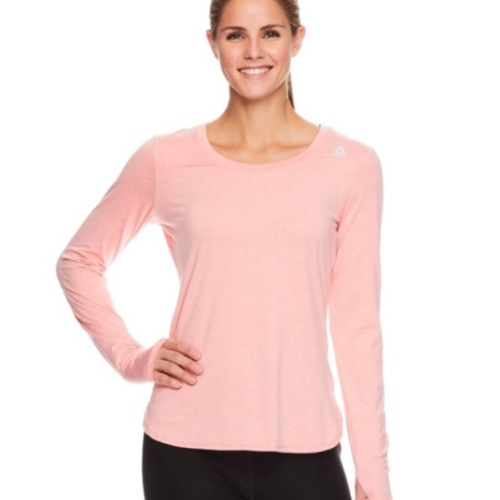 Reebok long sleeve light pink athletic top, Size S